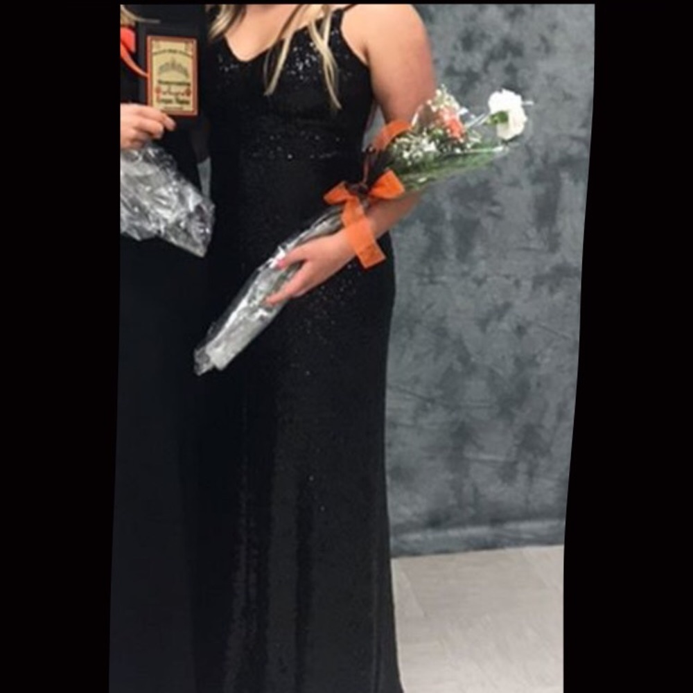 Black sequin formal dress